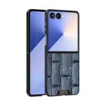 For Samsung Galaxy Z Flip7 5G ABEEL Beast Pattern 6D Micro-Embossed MagSafe Genuine Leather Phone Case(Blue)