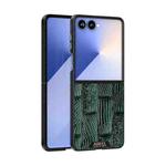 For Samsung Galaxy Z Flip7 5G ABEEL Beast Pattern 6D Micro-Embossed MagSafe Genuine Leather Phone Case(Green)