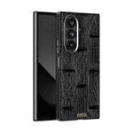 For Samsung Galaxy Z Fold7 5G ABEEL Beast Pattern 6D Micro-Embossed MagSafe Genuine Leather Phone Case(Black)