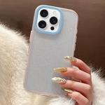 For iPhone 15 Pro Glitter Contrast Color PC Hybrid TPU Phone Case(Pink Blue)
