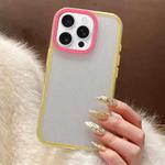 For iPhone 15 Pro Glitter Contrast Color PC Hybrid TPU Phone Case(Yellow Rose Red)