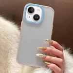 For iPhone 14 Plus Glitter Contrast Color PC Hybrid TPU Phone Case(Pink Blue)
