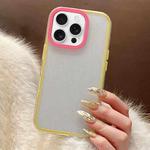 For iPhone 14 Pro Glitter Contrast Color PC Hybrid TPU Phone Case(Yellow Rose Red)