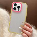 For iPhone 12 Pro Glitter Contrast Color PC Hybrid TPU Phone Case(Yellow Rose Red)