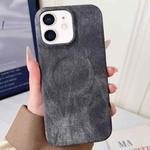 For iPhone 12 / 12 Pro Denim MagSafe Magnetic PC + PU Phone Case(Dark Grey)