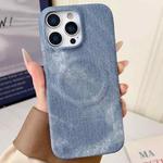 For iPhone 12 Pro Max Denim MagSafe Magnetic PC + PU Phone Case(Grayish Blue)