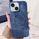 For iPhone 15 Plus Denim MagSafe Magnetic PC + PU Phone Case(Dark Blue)