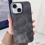 For iPhone 15 Plus Denim MagSafe Magnetic PC + PU Phone Case(Dark Grey)