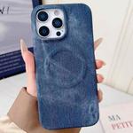 For iPhone 15 Pro Denim MagSafe Magnetic PC + PU Phone Case(Dark Blue)