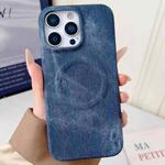 For iPhone 15 Pro Max Denim MagSafe Magnetic PC + PU Phone Case(Dark Blue)