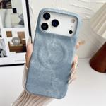 For iPhone 17 Pro Max Denim MagSafe Magnetic PC + PU Phone Case(Light Blue)