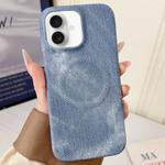 For iPhone 17 Denim MagSafe Magnetic PC + PU Phone Case(Grayish Blue)