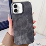 For iPhone 17 Denim MagSafe Magnetic PC + PU Phone Case(Dark Grey)