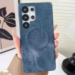 For Samsung Galaxy S23 Ultra 5G Denim MagSafe Magnetic PC + PU Phone Case(Dark Blue)