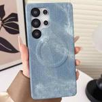 For Samsung Galaxy S23 Ultra 5G Denim MagSafe Magnetic PC + PU Phone Case(Light Blue)