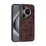 For Huawei Pura 70 ABEEL Beast Pattern 6D Micro-Embossed MagSafe Genuine Leather Phone Case(Brown)