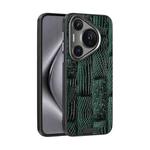 For Huawei Pura 70 ABEEL Beast Pattern 6D Micro-Embossed MagSafe Genuine Leather Phone Case(Green)