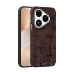 For Huawei Pura 80 5G ABEEL Beast Pattern 6D Micro-Embossed MagSafe Genuine Leather Phone Case(Brown)