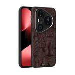For Huawei Pura 80 Pro 5G / 80 Pro+ 5G ABEEL Beast Pattern 6D Micro-Embossed MagSafe Genuine Leather Phone Case(Brown)
