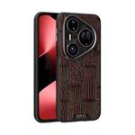 For Huawei Pura 80 Ultra 5G ABEEL Beast Pattern 6D Micro-Embossed MagSafe Genuine Leather Phone Case(Brown)