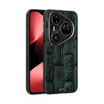 For Huawei Pura 80 Ultra 5G ABEEL Beast Pattern 6D Micro-Embossed MagSafe Genuine Leather Phone Case(Green)
