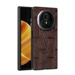 For Honor Magic V3 ABEEL Beast Pattern 6D Micro-Embossed MagSafe Genuine Leather Phone Case(Brown)