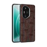 For Honor 300 Pro ABEEL Beast Pattern 6D Micro-Embossed Genuine Leather Phone Case(Brown)