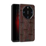 For Huawei Mate 60 RS Ultimate ABEEL Beast Pattern 6D Micro-Embossed Genuine Leather Phone Case(Brown)