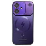 For iPhone 16 Plus Frameless Aromatherapy MagSafe Magnetic PC Phone Case(Purple)