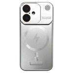 For iPhone 16 Frameless Aromatherapy MagSafe Magnetic PC Phone Case(Titanium Silver)