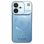 For iPhone 16 Frameless Aromatherapy MagSafe Magnetic PC Phone Case(Blue)