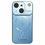For iPhone 14 Plus Frameless Aromatherapy MagSafe Magnetic PC Phone Case(Blue)