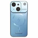For iPhone 14 Frameless Aromatherapy MagSafe Magnetic PC Phone Case(Blue)