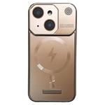 For iPhone 14 Frameless Aromatherapy MagSafe Magnetic PC Phone Case(Gold)