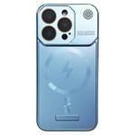 For iPhone 14 Pro Frameless Aromatherapy MagSafe Magnetic PC Phone Case(Blue)