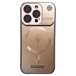 For iPhone 13 Pro Frameless Aromatherapy MagSafe Magnetic PC Phone Case(Gold)
