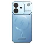 For iPhone 12 Frameless Aromatherapy MagSafe Magnetic PC Phone Case(Blue)