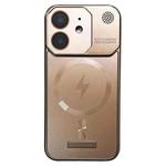 For iPhone 12 Frameless Aromatherapy MagSafe Magnetic PC Phone Case(Gold)
