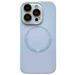 For iPhone 14 Pro Small Window Acrylic Glass Lens MagSafe Silicone Phone Case(Sierra Blue)