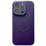 For iPhone 13 Pro Max Small Window Acrylic Glass Lens MagSafe Silicone Phone Case(Dark Purple)
