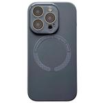 For iPhone 13 Pro Small Window Acrylic Glass Lens MagSafe Silicone Phone Case(Carbon Black)