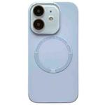 For iPhone 11 Small Window Acrylic Glass Lens MagSafe Silicone Phone Case(Sierra Blue)