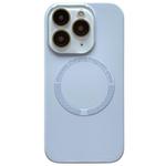 For iPhone 11 Pro Max Small Window Acrylic Glass Lens MagSafe Silicone Phone Case(Sierra Blue)