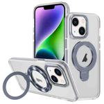 For iPhone 14 Two Color TPU Hybrid Acrylic MagSafe Magnetic Holder Phone Case(Grey)