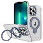 For iPhone 13 Pro Max Two Color TPU Hybrid Acrylic MagSafe Magnetic Holder Phone Case(Grey)