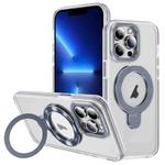 For iPhone 13 Pro Two Color TPU Hybrid Acrylic MagSafe Magnetic Holder Phone Case(Grey)