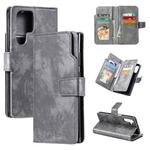 For Samsung Galaxy S25 Ultra 5G Tri-Fold 9-Card Wallets Leather Phone Case(Grey)