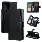 For Samsung Galaxy S25 Ultra 5G Tri-Fold 9-Card Wallets Leather Phone Case(Black)