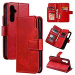 For Samsung Galaxy S25+ 5G Tri-Fold 9-Card Wallets Leather Phone Case(Red)
