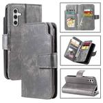 For Samsung Galaxy S24 FE 5G Tri-Fold 9-Card Wallets Leather Phone Case(Grey)